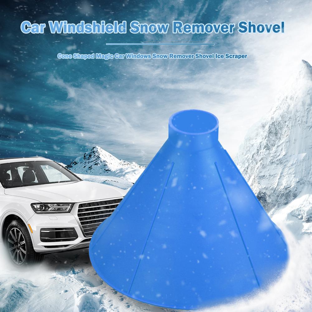 Plastic Cone Shaped Magic Car Windshield Snow Remover Shovel Ice Scraper Outdoor Windows Glass Cleaning Tool Funnel