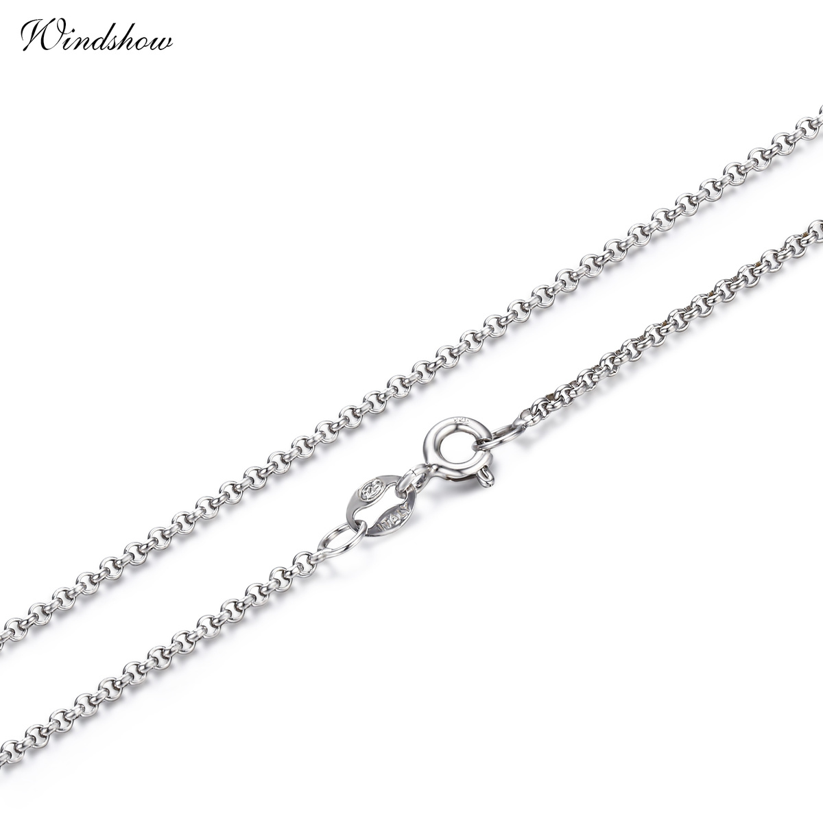 Colliers en argent Sterling 925 pour femmes et filles, chaîne à maillons, 45cm, 18 pouces, bijoux italiens