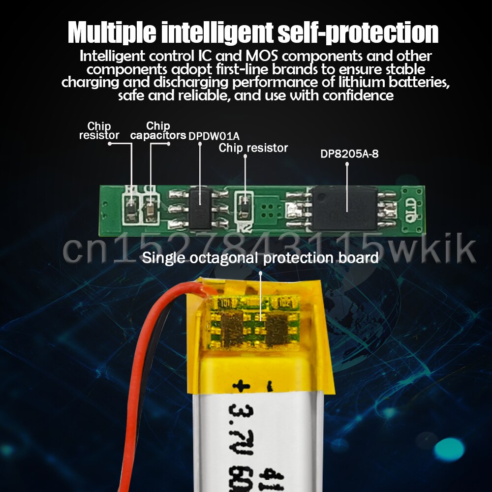 3.7V 60Mah 401120 Oplaadbare Lithium Polymeer Batterij Voor MP3 MP4 Gps Speelgoed Bluetooth Oortelefoon Selfie Stick Smart Horloge 401119