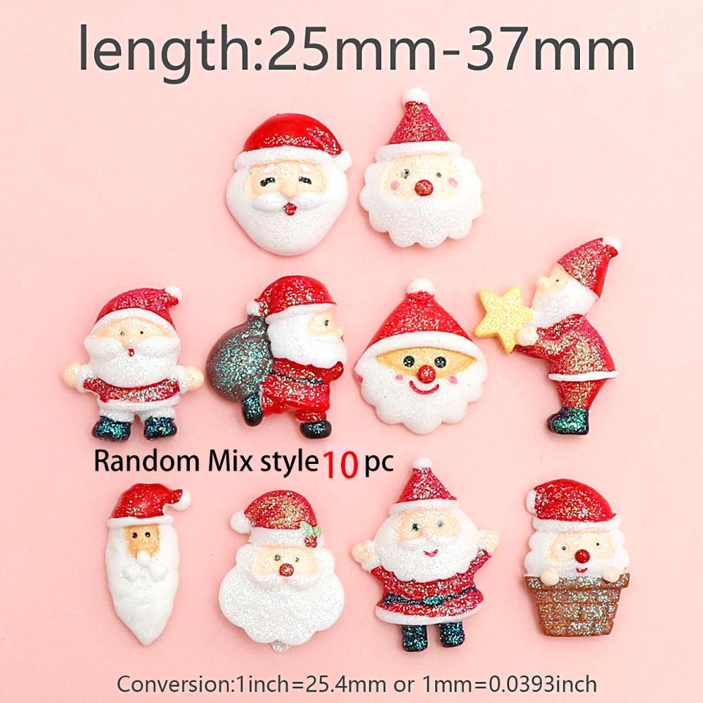 Christmas Snowman Santa Claus Resin Decoration Craft Flatback Cabochon Embellishments For Scrapbooking Diy Accessories: 9