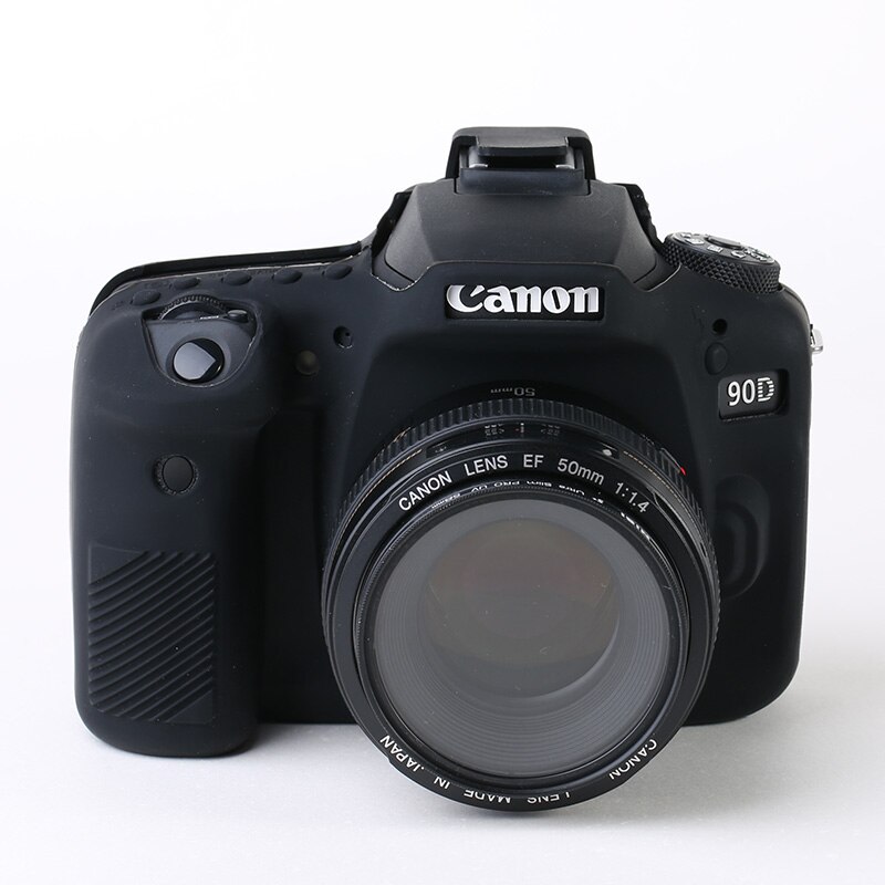 Soft Silicone Rubber Armor Skin Case DSLR Camera Body Cover Protector Bag For Canon EOS 60D 77D 80D 90D: 90D Black
