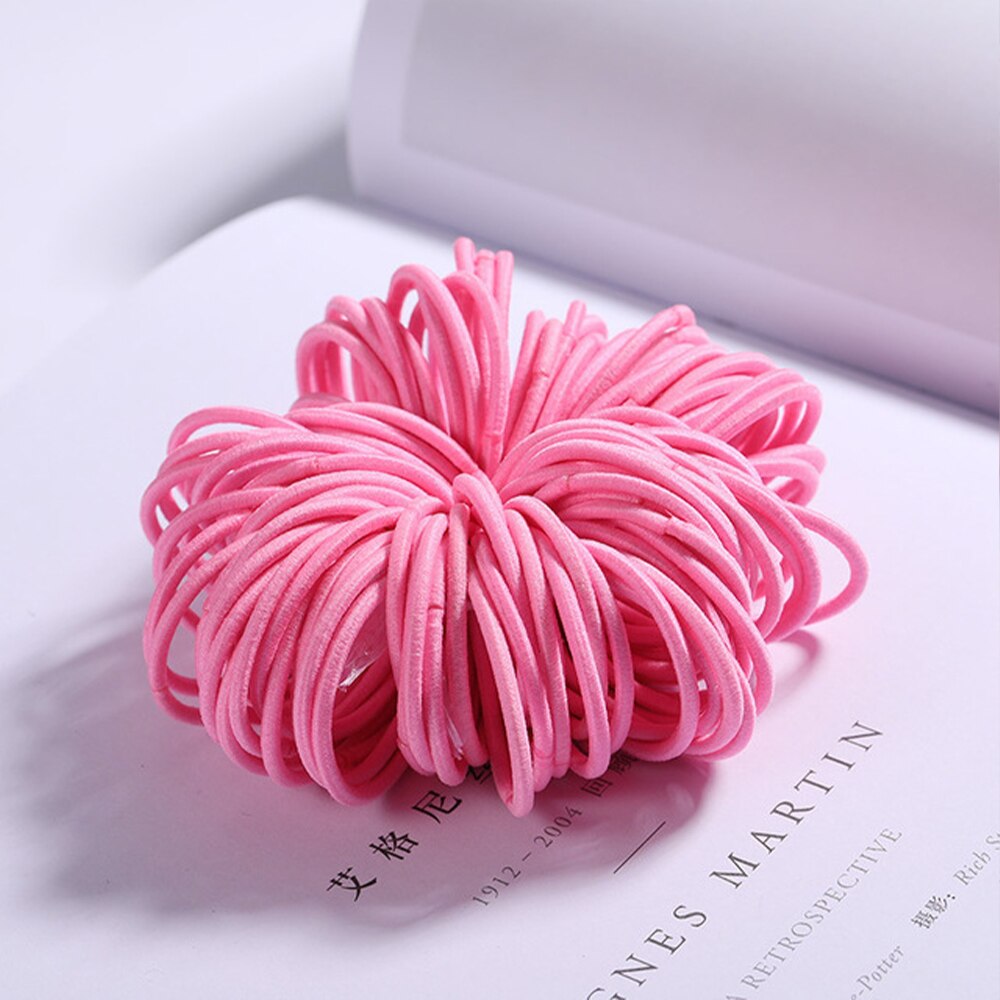100 stuks/partij haarbanden meisje snoepkleurige elastische rubberen band haarband kind baby hoofdband scrunchie haaraccessoires voor haar: 7