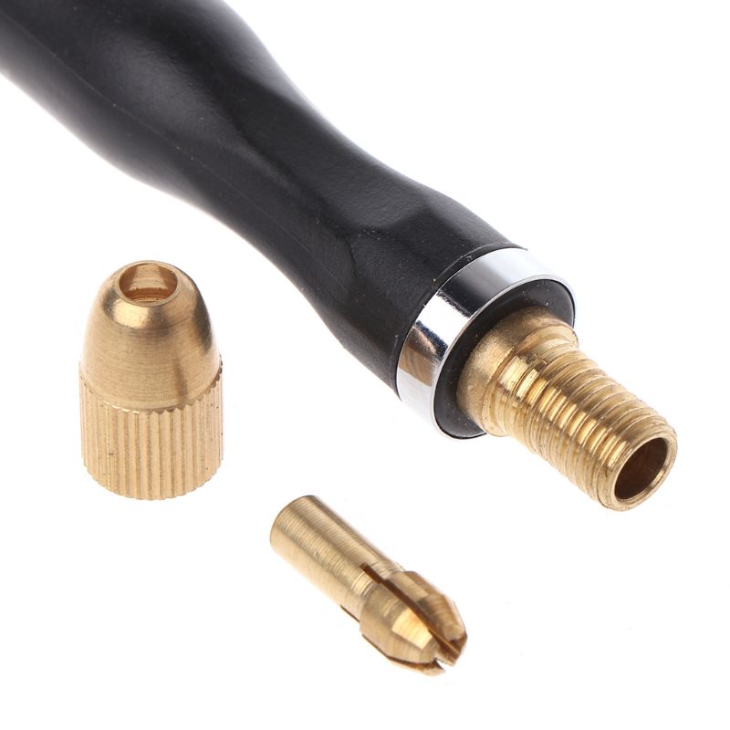 Multipurpose Needle File Handle Kit With 4 Brass Chucks For Hand Hobby Metal Glass Stone Wood Carving