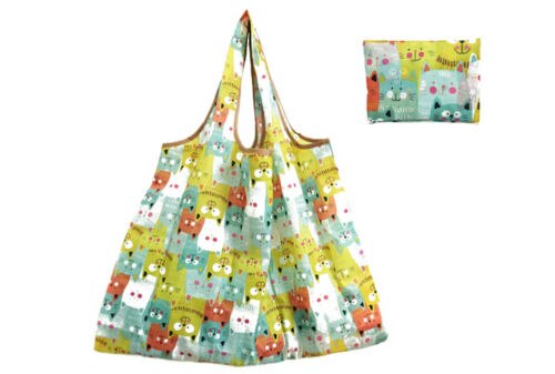 1pc opvouwbare, herbruikbare, nylon eco-handtassen, opbergtassen, reistassen, boodschappentassen