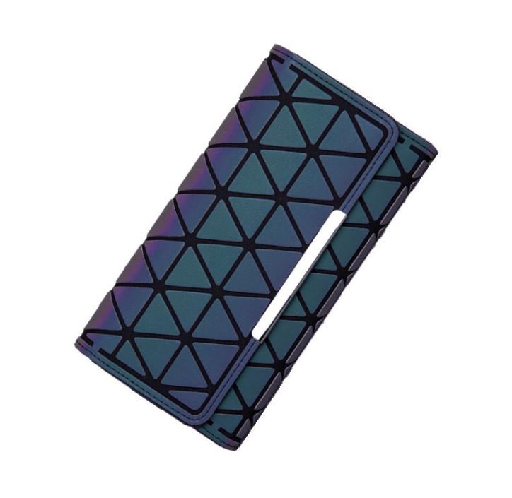 Maelove geometry wallet handbag noctilucent female hologram Clutch purse Matt Color/luminous wallet: Stlyle  E