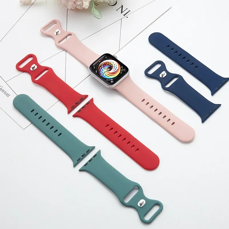 Sportarmband för apple watch-band 44mm 45mm 41mm ultra 2 49mm 40 38/42mm 46mm silikonarmband iwatch-serien 10 7 9 8 6 5 4 3 se