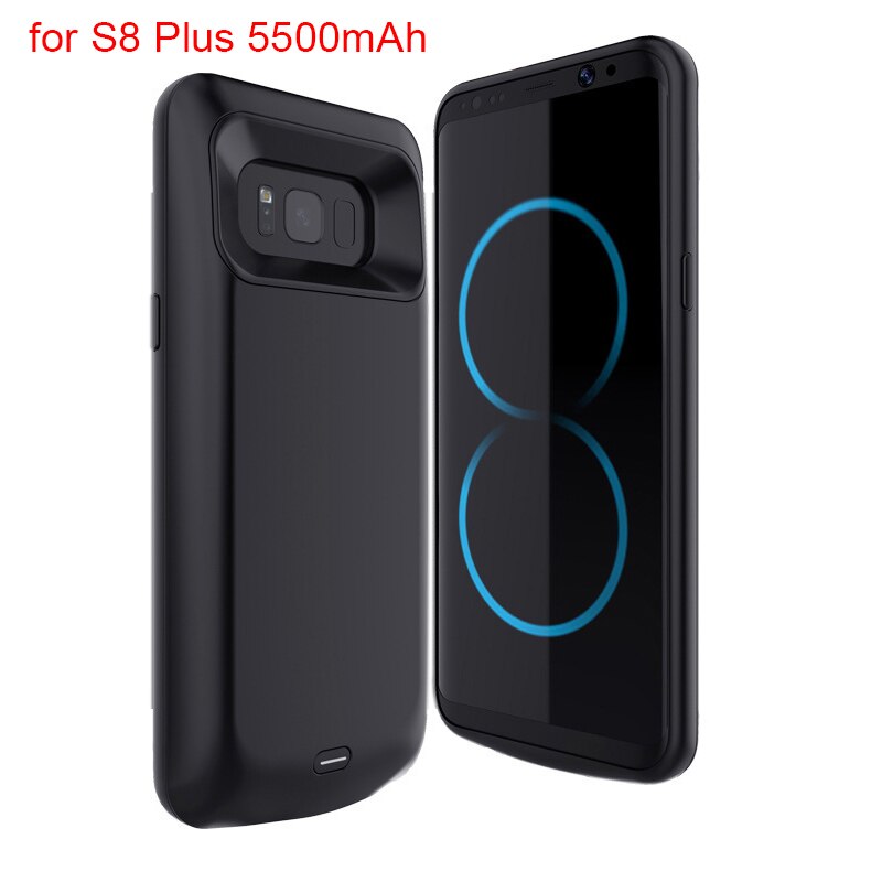 5000 mAh S8 Batterie Ladegerät Fall Für Samsung Galaxy S8 Batterie Fall Mit Power Bank Ladegerät Für Samsung S8 Plus externe Ladegerät: for S8plus Black