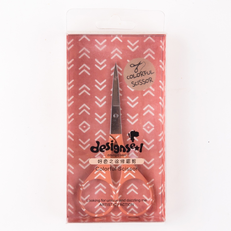 Nouvelle Coloré Maquillage Ciseaux En Acier Inoxydable de Sharp Astuce Sourcils Ciseaux Manucure Visage Coupe des Cheveux Brucelles Maquillage Beauté Outils: Orange
