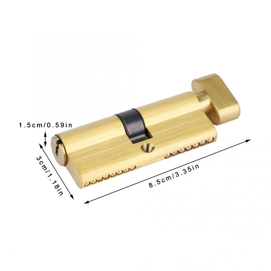 Copper Door Lock Cylinder 3 Keys Home Security Anti-Theft Indoor Bedroom Entrance Lock Cylinder