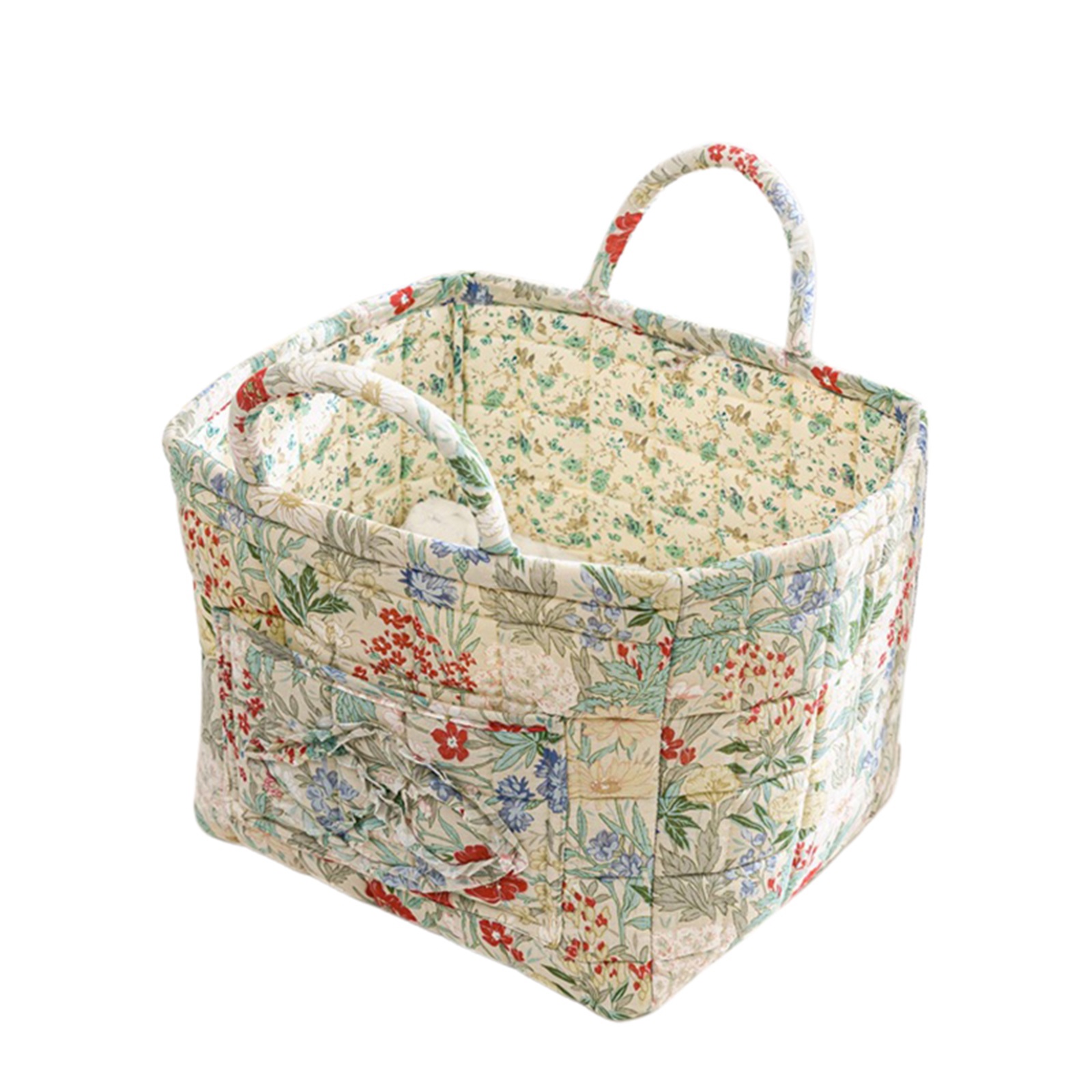 Women Large Capacity Fabric Sweet Floral Storage Baskets Laundry Baskets with Easy Carry Handles Laundry Hampers Home Decoration: Orange