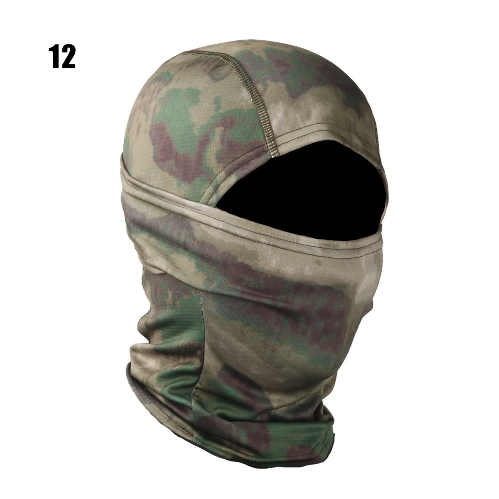 Pasamontañas de camuflaje, bufanda para cara completa, esquí, ciclismo, máscara facial completa, cubierta para cuello, calentador de cabeza, gorro deportivo, forro para casco: Azul