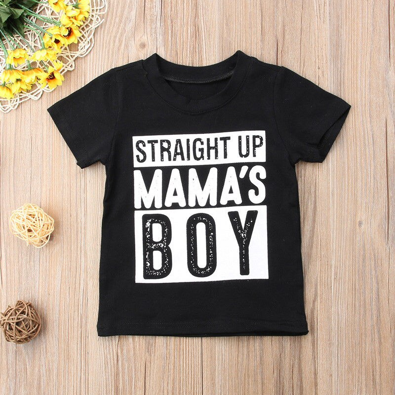 Brand MAMAS BOY Toddler Infant Child Kids Baby Boy Short Sleeve T-shirt Tops Casual Summer Cotton Clothes 1-6T: 5T