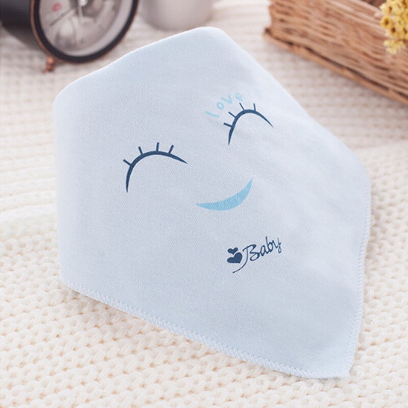 Double-dark Buttoned Organic Cotton Baby Waterproof Saliva Towel Bibs Feeding Lunch Bandana Cute Smiley Face Bibs