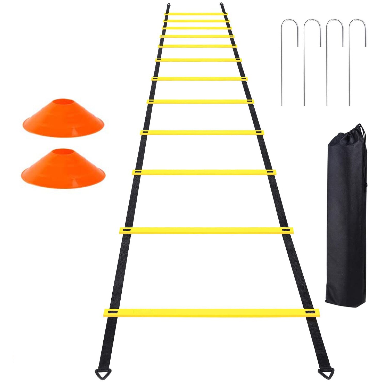 Flessibilità scaletta agilità cinturino in nylon scaletta da salto velocità allenamento fitness scala scala allenamento calcio scala energetica: impostato 6M 12Rung