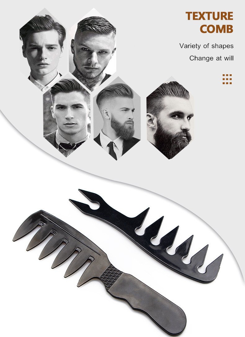Cepillo de dientes ancho para hombres, herramienta de peluquería antiestática, doble peine de dos lados, horquilla, para barbería y barba