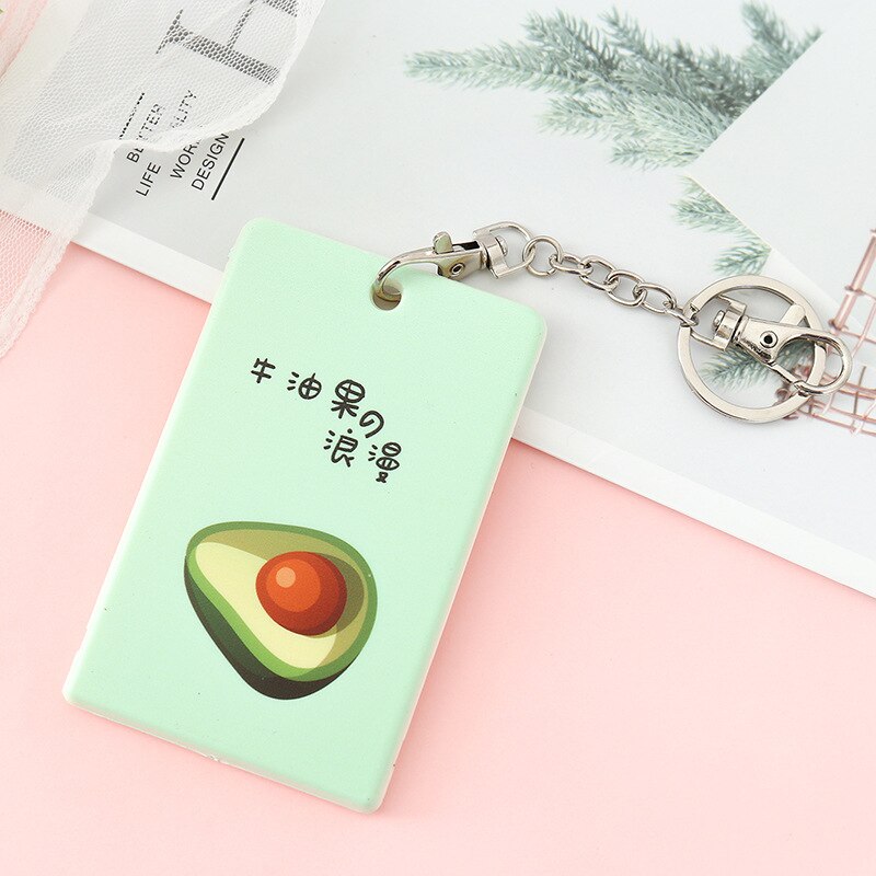 Cute Cartoon ID Bus Card Pass Holder Keyring Key Chain Case Wallet Pouch Business Credit Card Holder Identity Badge Card Cover