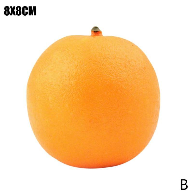 Plastic Simulation Artificial Fruits Watermelon Apple Banana Pear Decoration Peach Orange Lemon Mango Accessories Home Grap S6R7: orange
