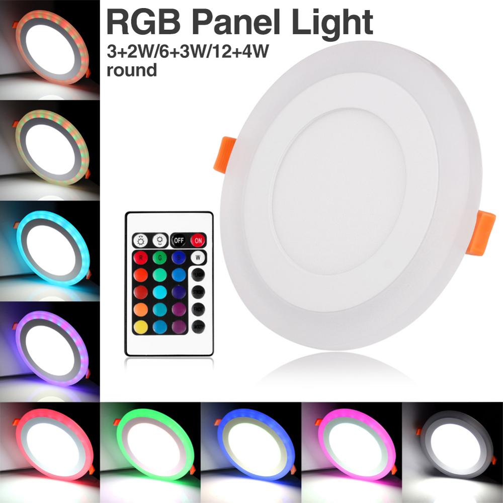 Acrylic Round LED Ceiling Light Colorful RGB Recessed Panel Downlight Bar Spot Lamp Indoor Office AC 100~265V