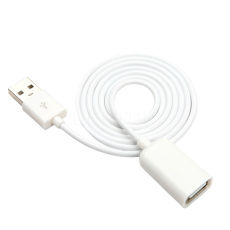 100cm usb 2.0 a han til hun forlænger datakabel 0.5m usb forlænger kabel forlænger opladning ekstra kabel til pc laptop tablet: Hvid / 1m