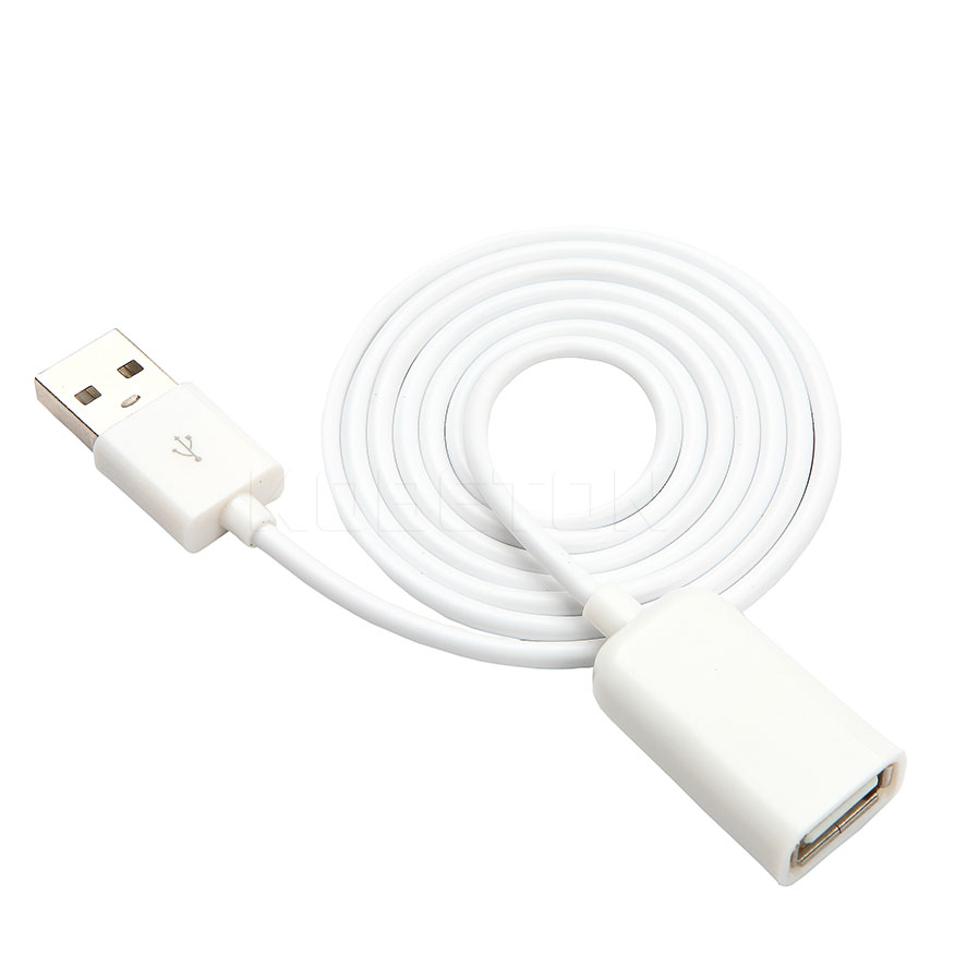 100Cm Usb 2.0 A Man-vrouw Extension Data Cable 0.5M Usb Verlengkabel Extender Lading Extra Kabel voor Pc Laptop Tablet: WHITE / 1m