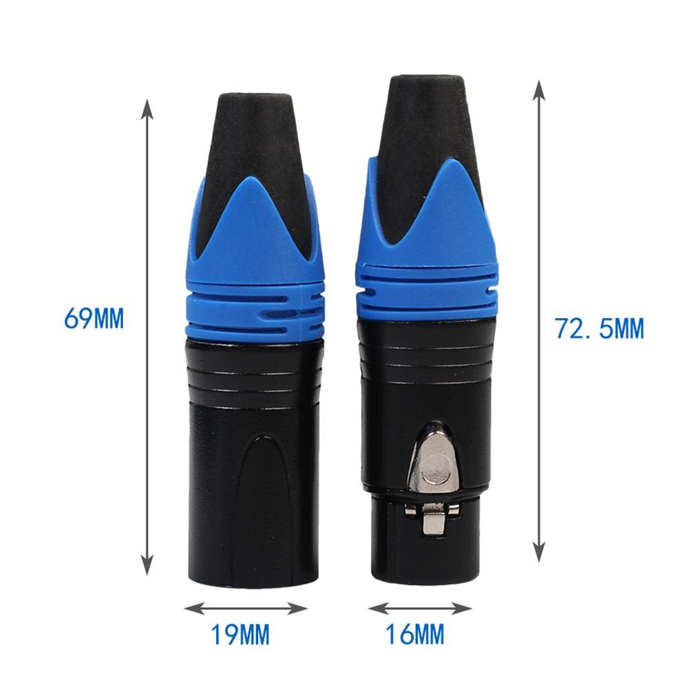 2 pièces boîtier en alliage de Zinc XLR 3 broches mâle femelle adaptateur Audio connecteur pour les produits Mic appartiennent au positionnement haut de gamme: Bleu