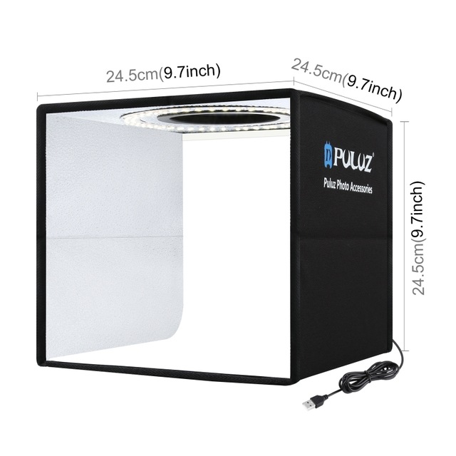 PULUZ LED Lightbox Portable Photography Light Box Ring Led Folding Lightbox Tent Box Kit Photo Studio Box Tabletop Shooting