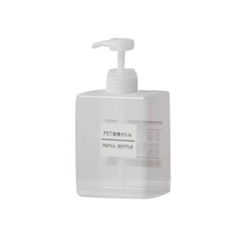 250/450/650ml plastic reisflesjes met lege, doorzichtige vierkante flessen, zeepschuim, schuimpomp, vloeibare douchegel, schuimpomp: Ts
