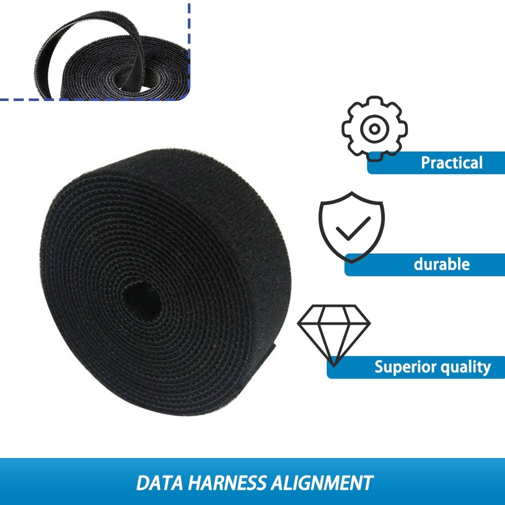 2/3m/4m/5m Velcro Cable Ties Reusable Nylon Self Adhesive Fastener Tape DIY Home Office Cable Harness Manager Wiring Accessories