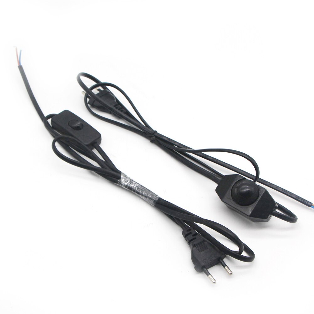 AC Power Cord 1.8m on / off or whirl dimmer Switch Plug Wire 2 pin US / EU Plug Adapter Lead Cable Extension Wire Power Cord