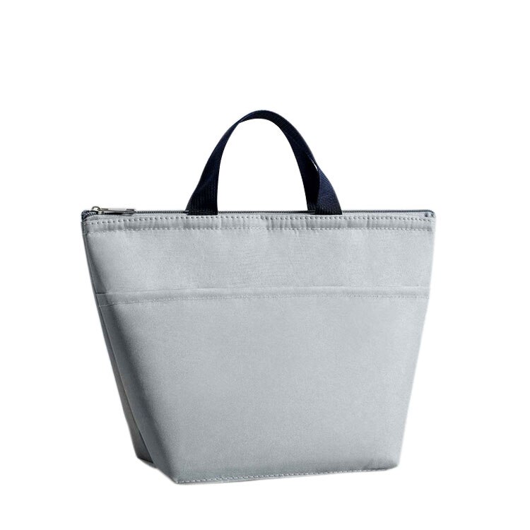 Tragbare Lebensmittel Frische Mittagessen Tasche Wasserdicht Thermische Isolierte Snack Picknick Box Tragen Tote Lagerung Tasche Reise Mittagessen Lebensmittel Beutel: Grau