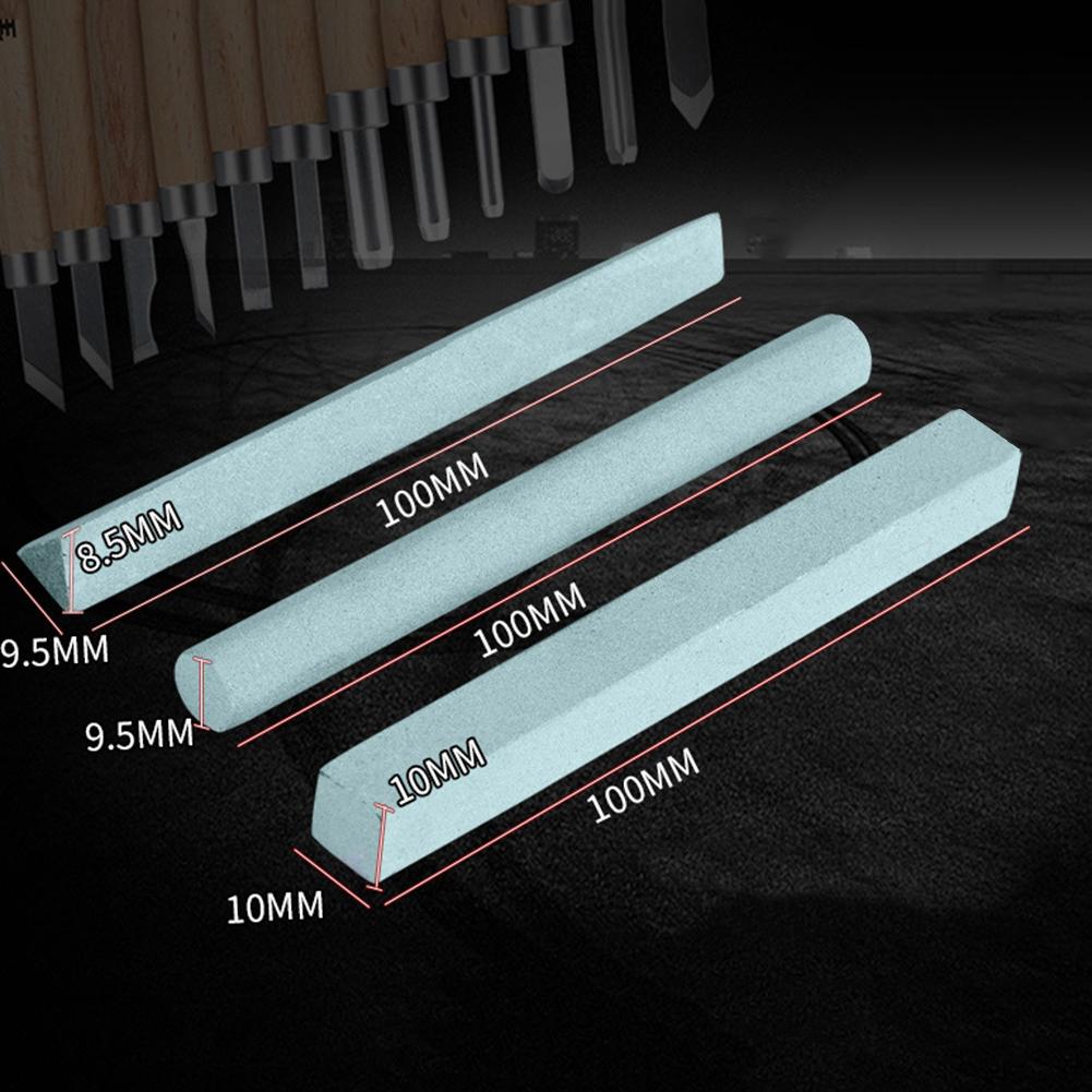 3 PCS Sharpening Stone Three-piece Set Woodworking Tools Stone Carving Special High-hardness Cutter Fine Grinding Grindstone 1.7