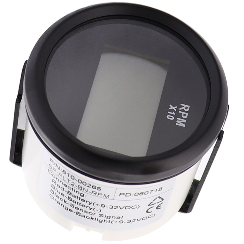 Lorry Tachometer Hour Meter RPM Gauge Indicator silver rim back face fit Auto Boat Engine Red Backlight 9V 32V IP67 waterproof