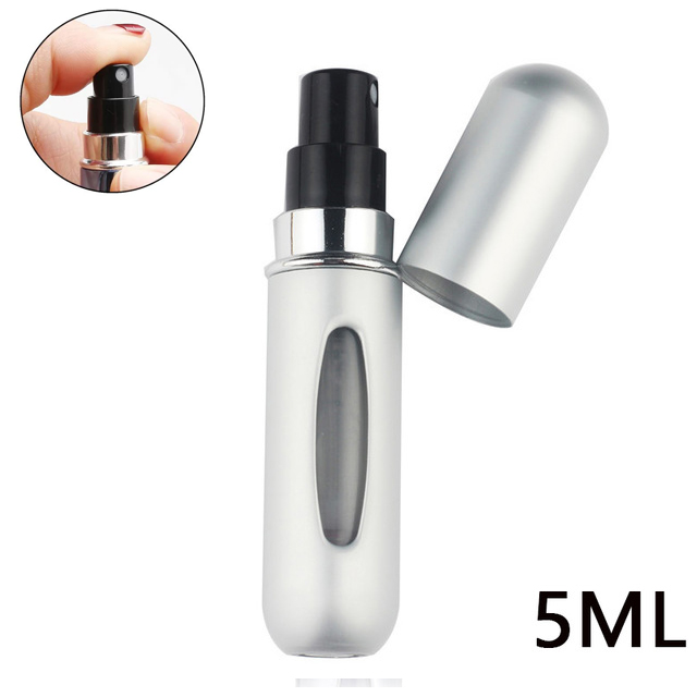8/5 ml Parfümzerstäuber, tragbarer Flüssigkeitsbehälter für Kosmetika, Reisen, Mini-Aluminium-Spray, Alkohol, leere nachfüllbare Flasche: WHITE