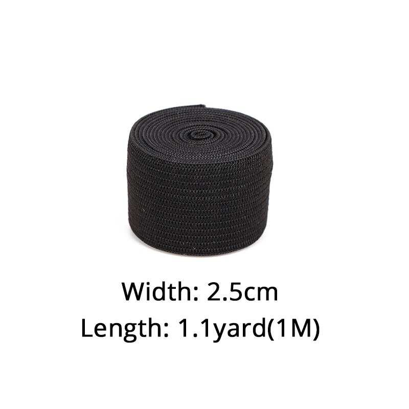 Accesorios de costura para ropa interior, peluca elástica suave, banda elástica de goma elástica negra, gran , 15/25/35/40Mm, superventas: 2.5cm width 1meter