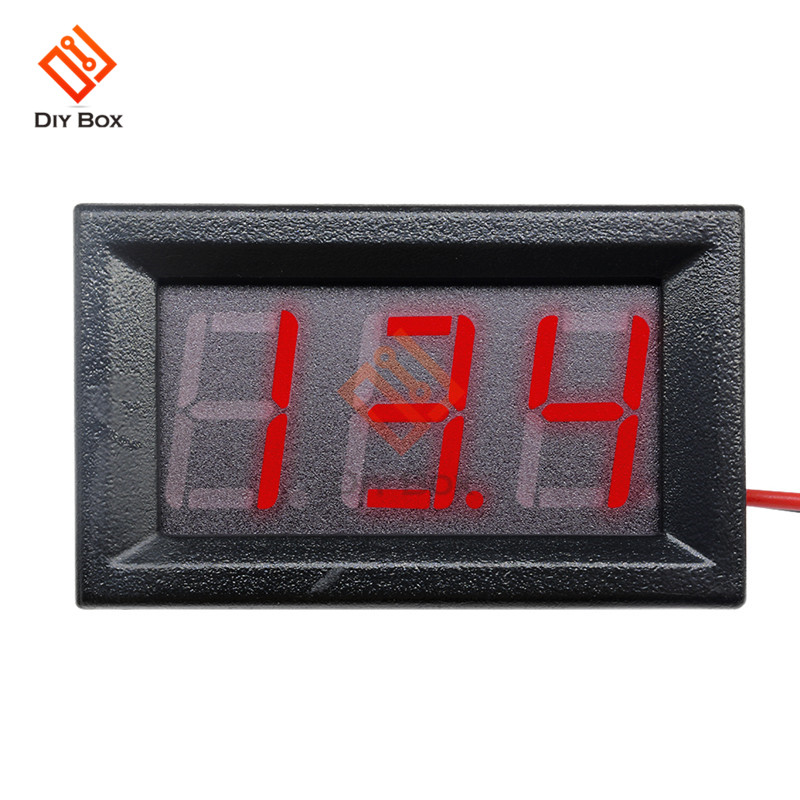 0.56 "pouce Mini voltmètre numérique ampèremètre DC 100V 10A volts ampèremètre ampèremètre testeur de tension LED câble d'affichage connecteur: DC4.5V-30V Red