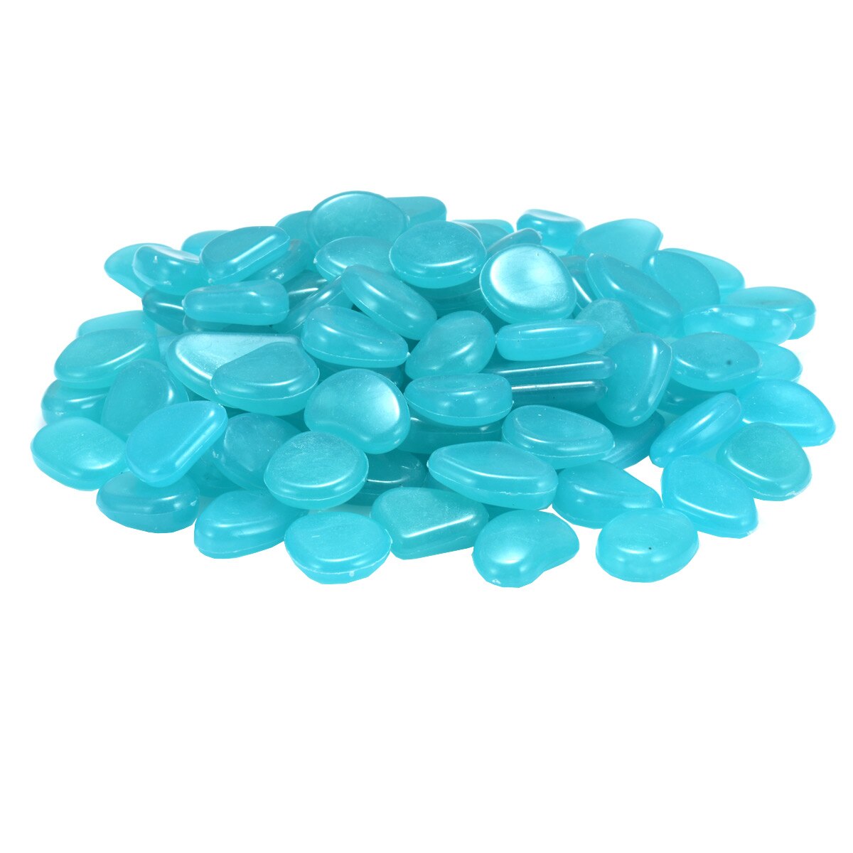 100 stk hage glød i mørk dekor lysende dekorative steiner småstein utendørs akvarium dekorasjon steiner akvarium blanding farge: Bu