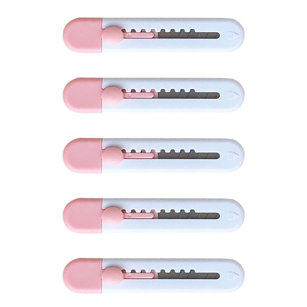 5Pcs Multi-function Mini Cutters Retractable Box Openers Portable Craft Cutters Cutting Supply: Assorted Color9.3X1.