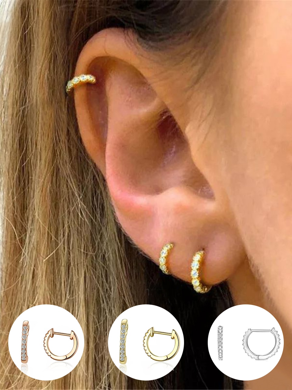 Brincos de argola pequena para as mulheres ouro hoop zircon mini círculo brincos de ouro presente para a nova chegada 2020