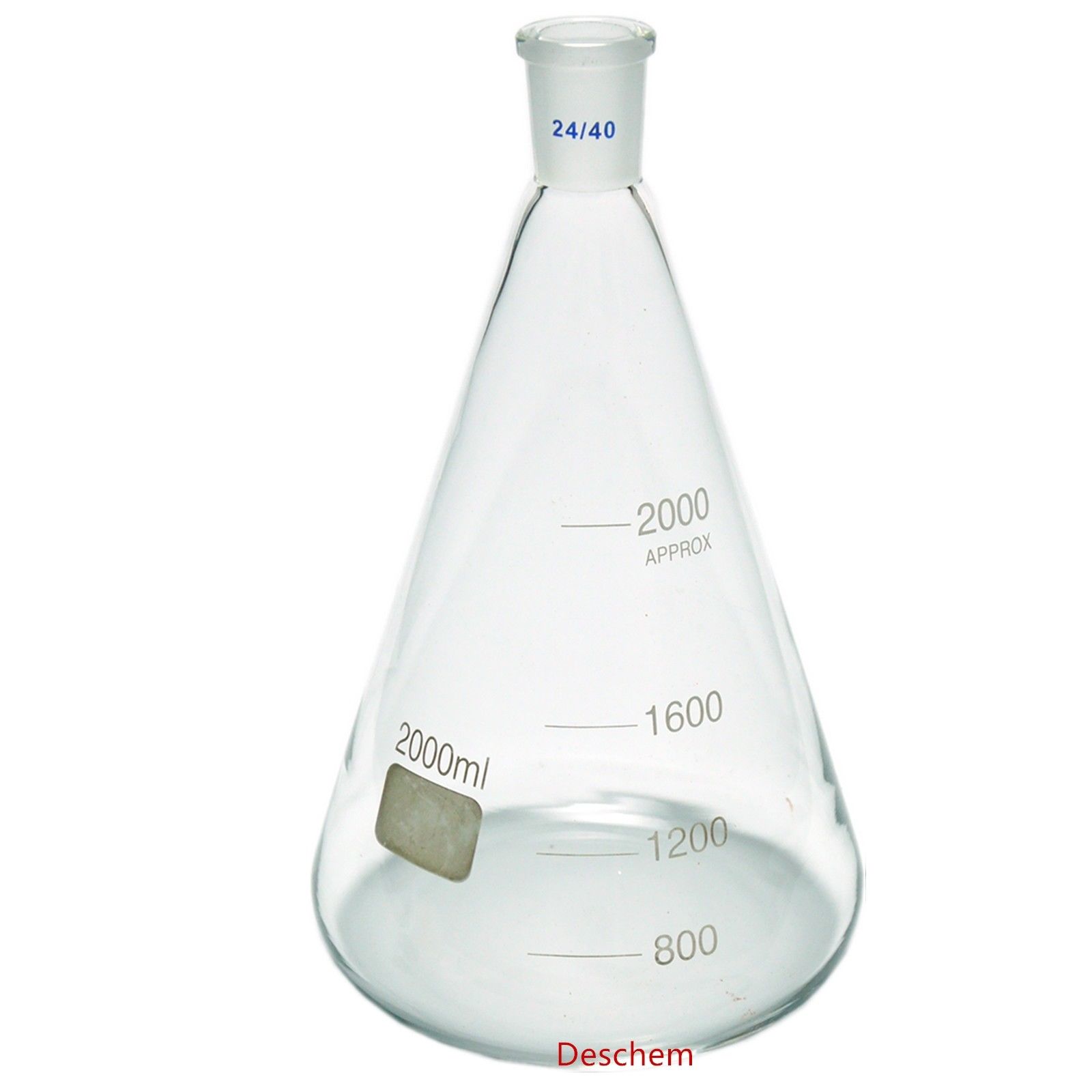 2000ml,24/40,Glass Erlenmeyer Flask,2 Litre,Conical Flasks,Laboratory Glassware