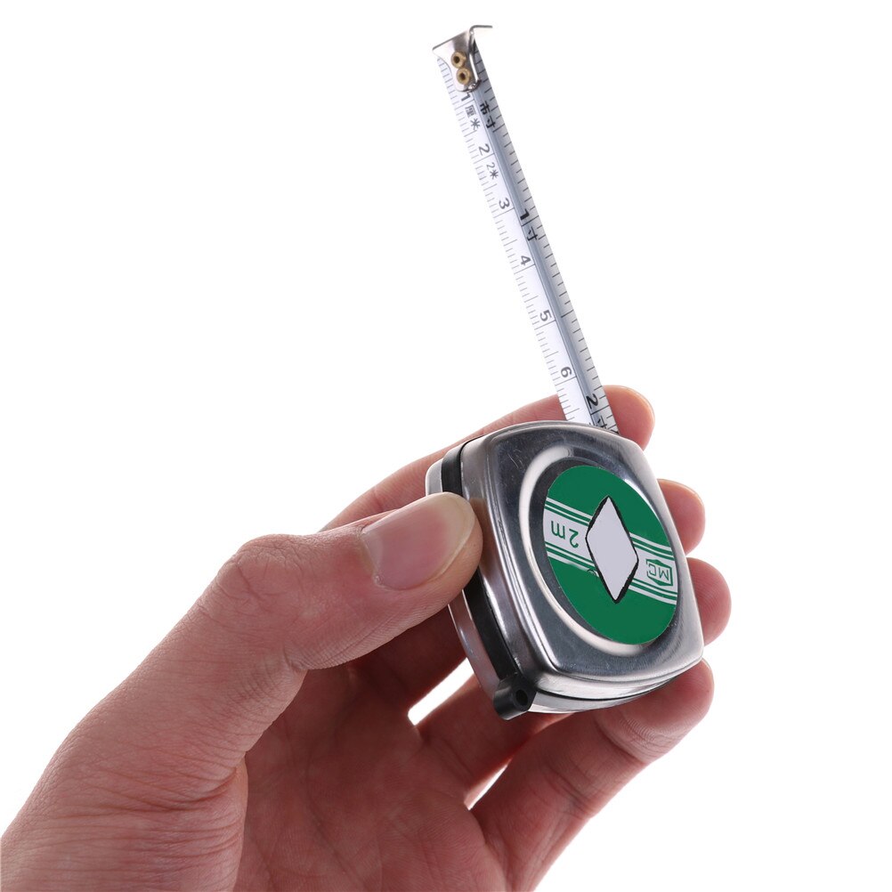 2 meter Retractable Ruler Tape Draagbare Mini Metalen Pull Heerser Meetlint