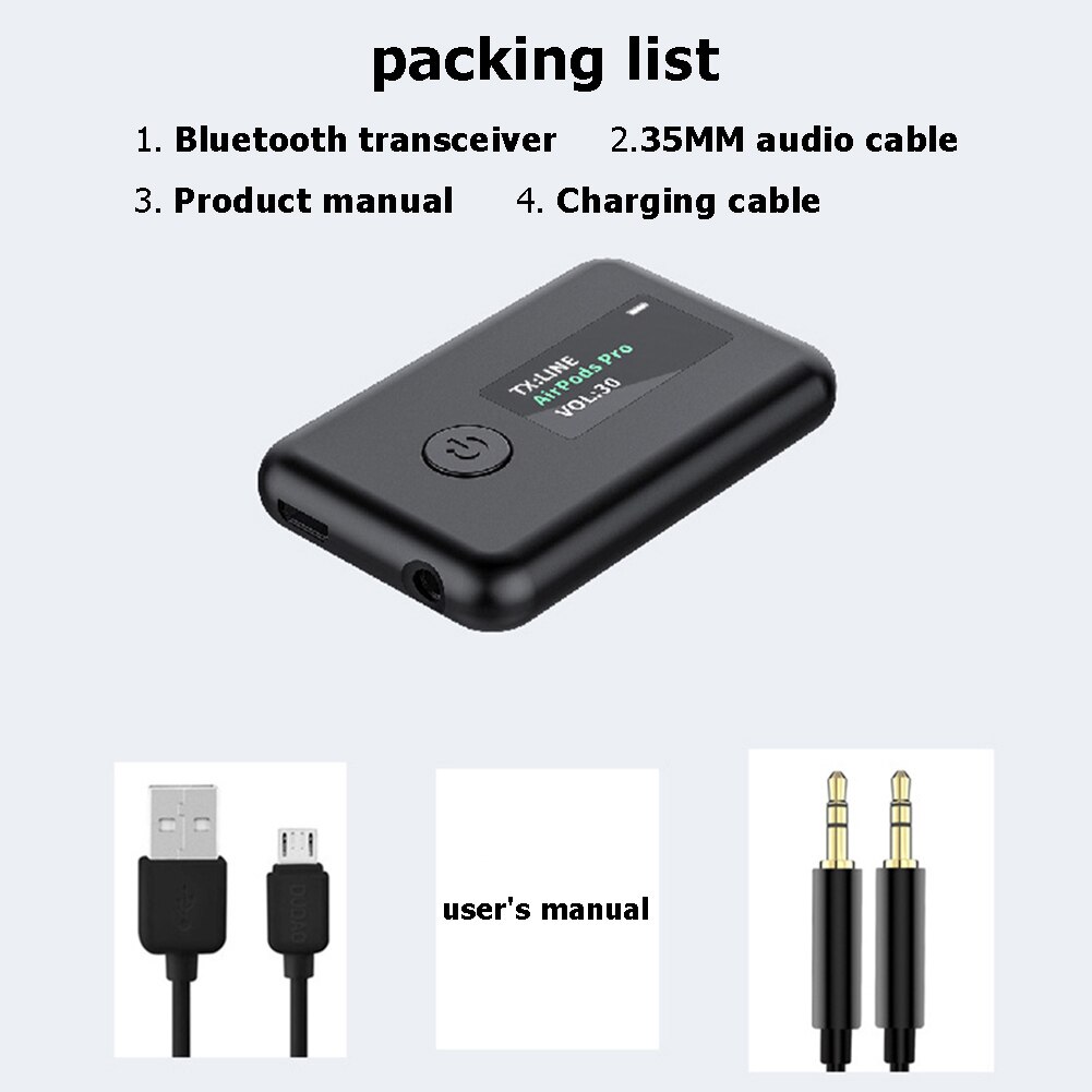 AUX Bluetooth Transmitter Receiver YET-T2 2 in 1 3.5mm TV PC Car Speaker for Office Caring Computer Supplies