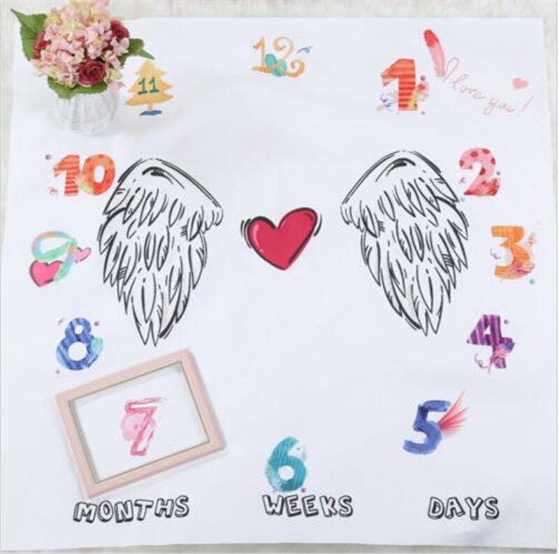 Angel Wings Baby Meisje Jongen Bloemen Katoenen Deken Milestone Fotografie Photo Prop Scheuten: Wing