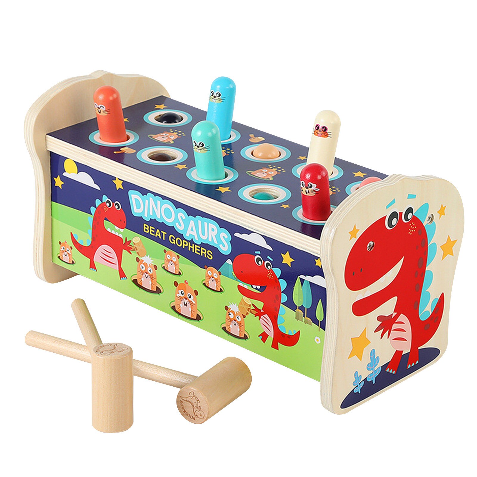 Houten Cartoon Olifant Whack-A-mole Speelgoed Stampende Kloppen Hamster Ouder-Kind Interactive Game Kinderen Leren puzzel