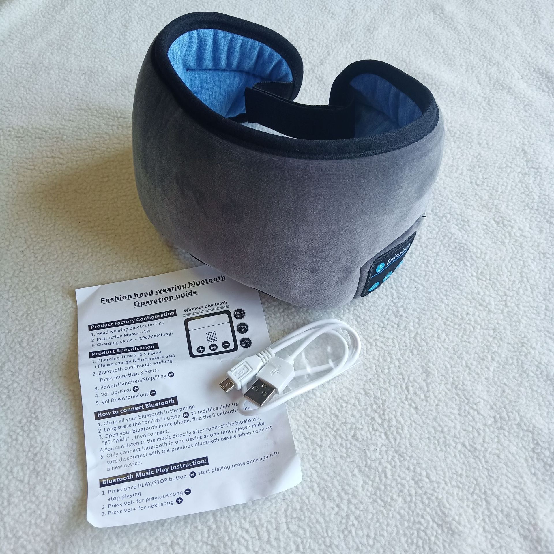 Wireless Bluetooth Music Eye Mask Long-distance Travel Shading Travel Rest Auxiliary Eye Mask Sleep Eye Mask Soft Pad Massager