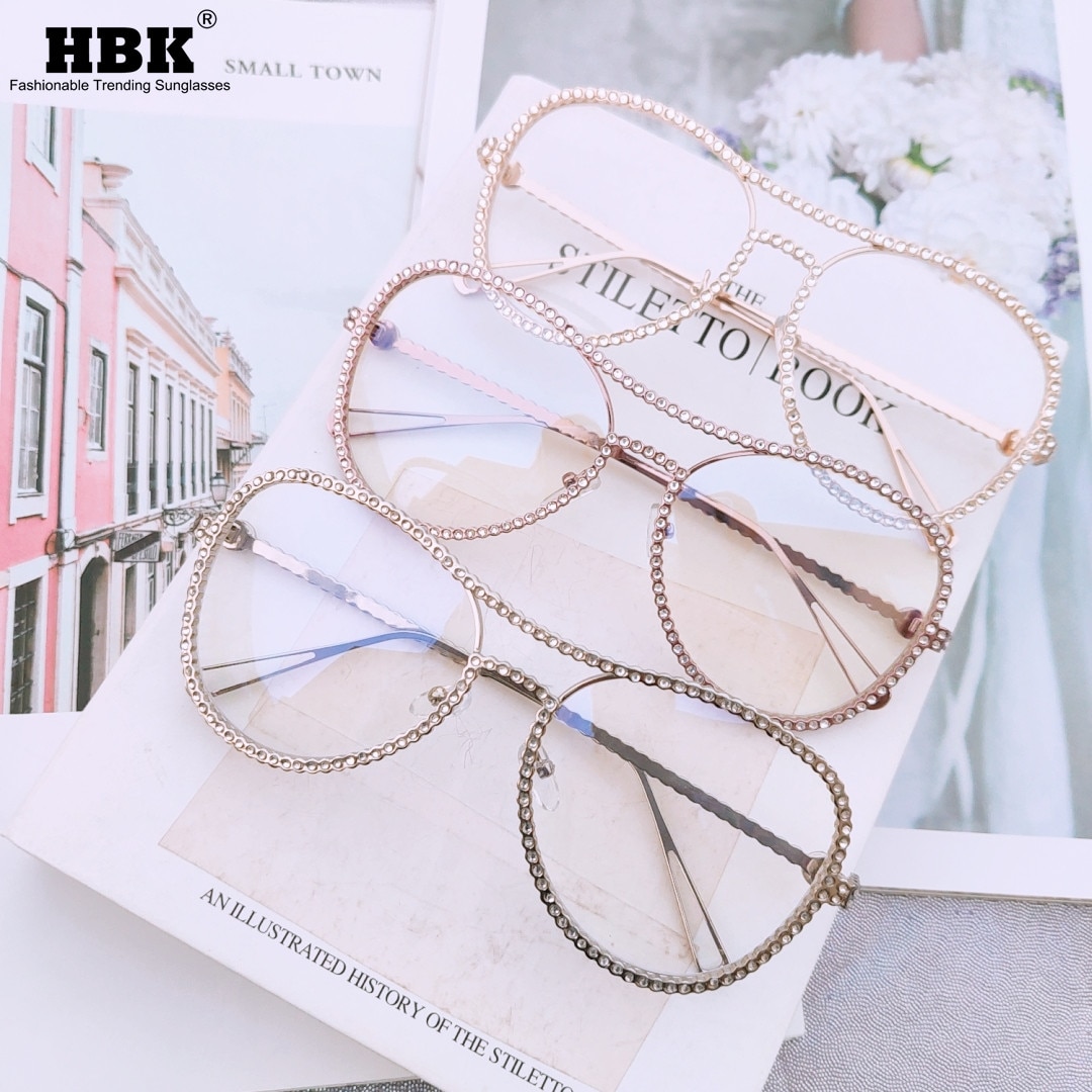 Monture de lunettes strass de luxe pour femmes diamant Anti lumière bleue bloquant les lunettes d'ordinateur myopie optique lunettes de vue