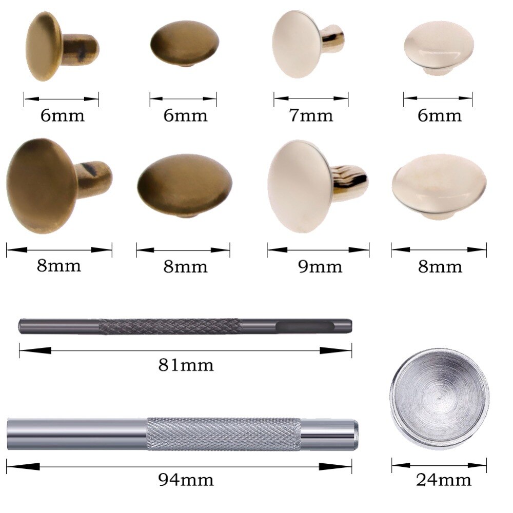 120Sets/Pack Practical Leather Fastener Press Stud Buttons Poppers Leather Craft with Fixings Tools Kit