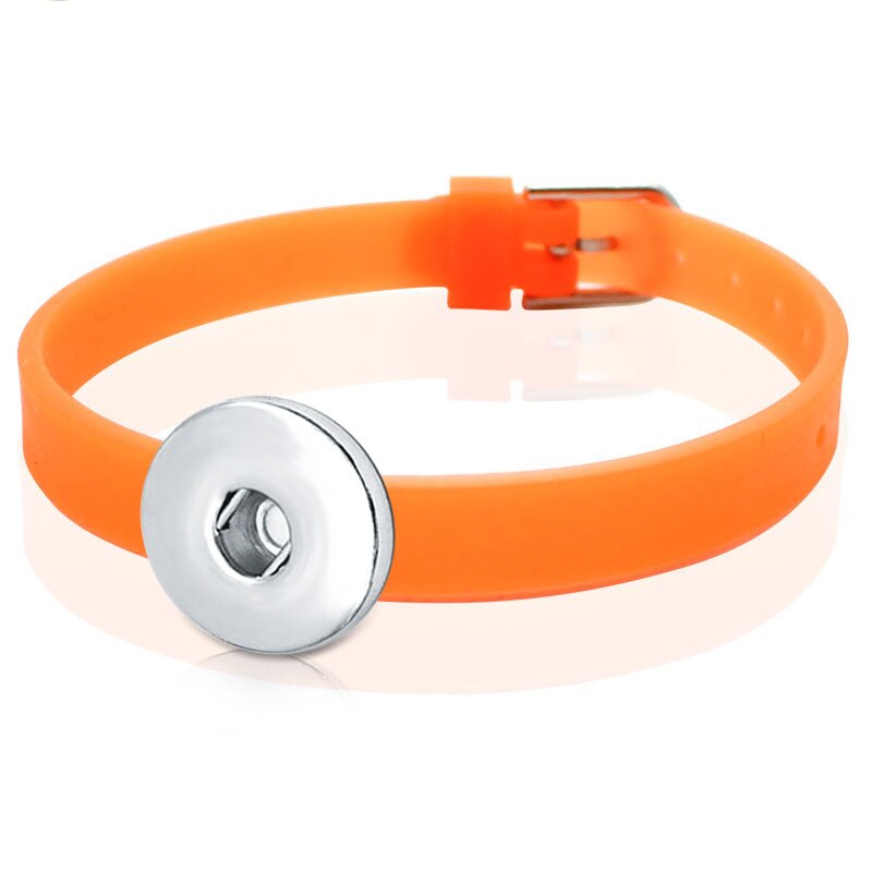 Gioielli fai-da-te colori caramelle bracciale in Silicone con bottone a pressione per donna ragazzi ragazze regalo BS2556: Orange