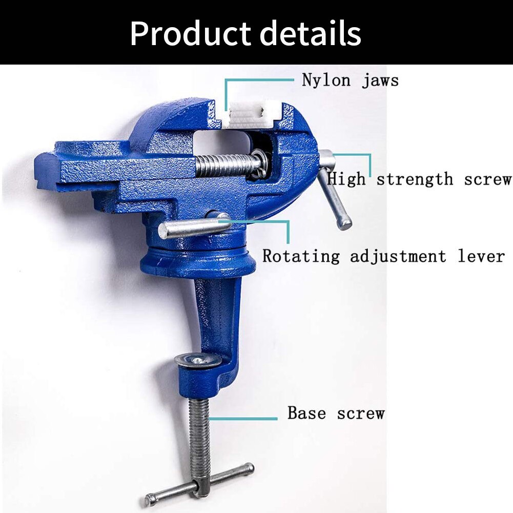 Tafel Bankschroef Klem Mini Universele Verstelbare 360 Graden Swivel Met Nylon Kaken Voor Thuis Craft Meşem Bank Tafel Bankschroef