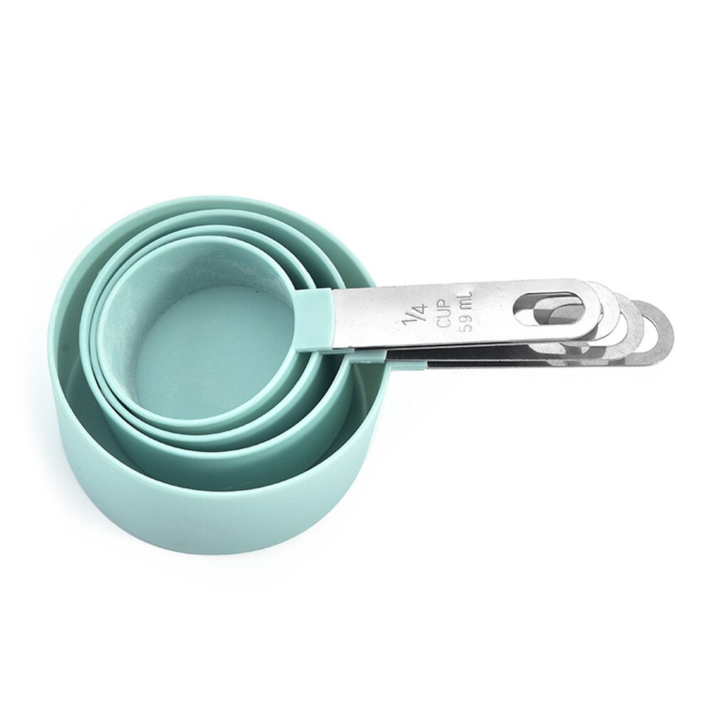 Juego de 4 Uds. De utensilios de cocina de acero inoxidable, tazas cucharas para medida, utensilios de cocina para hornear, suministros de cocina yu-home
