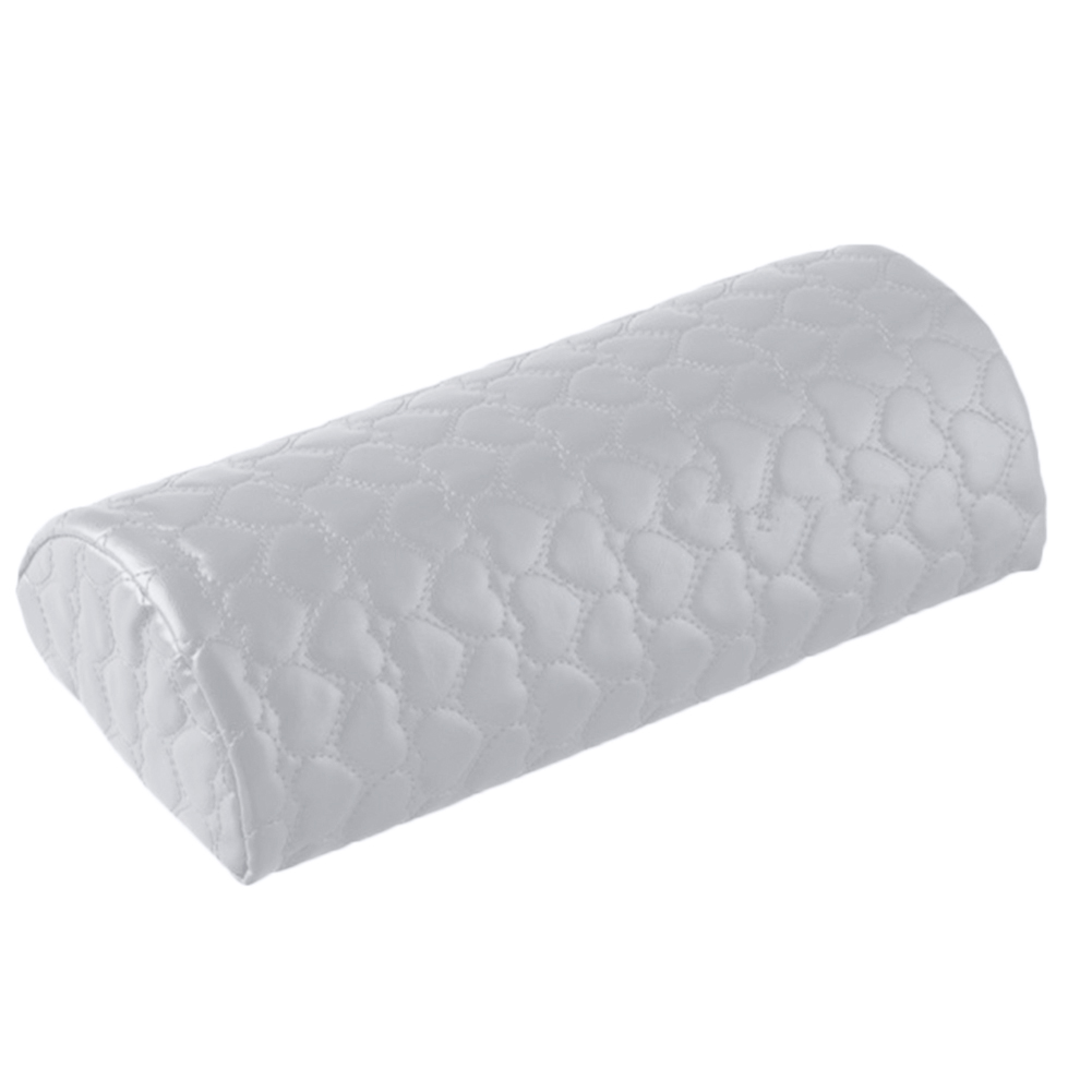 Cojín de piel sintética para manicura, cojín de descanso para manos y brazos, suave, corazón de amor: Plata